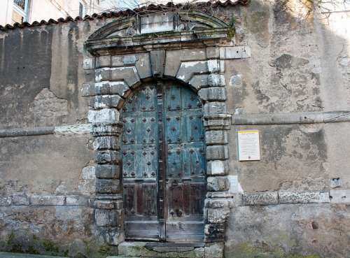 Medieval Street Door Studded Door Green Wooden Door