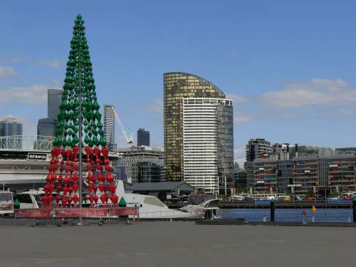 Melbourne Christmas City Town Xmas Building