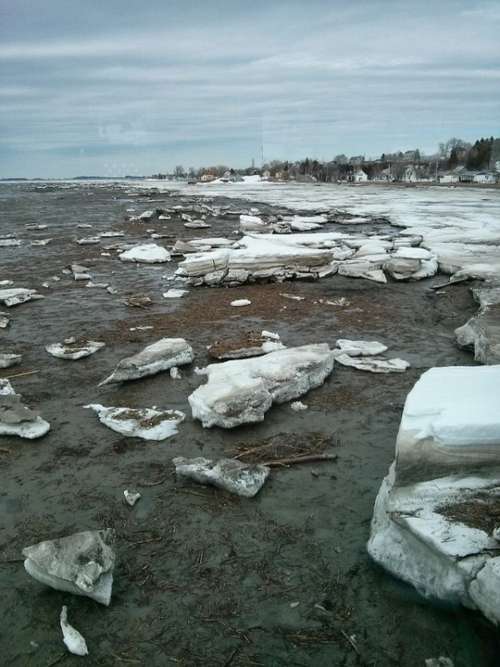 Melting Of Snow Ice St Lawrence River