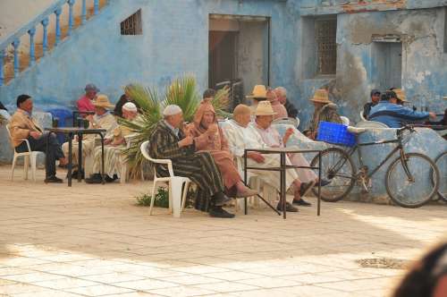Men Morocco Coffee Old Person Oued Laou