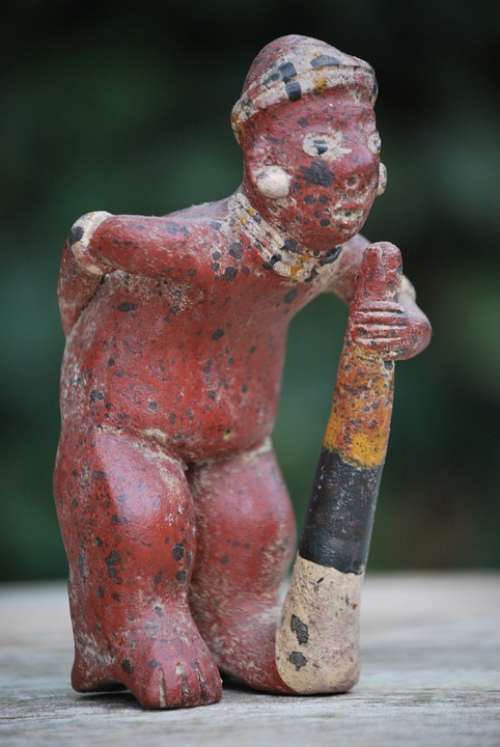 Mexico Figurine Old Man Walking Stick Handmade