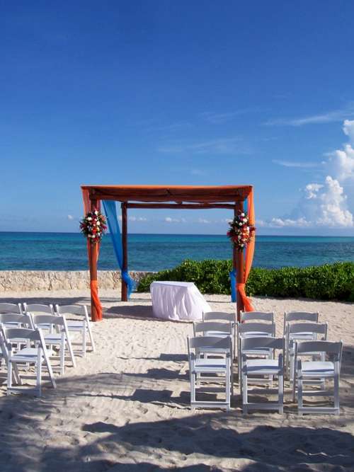 Mexico Beach Sand Ocean Water Resort Wedding