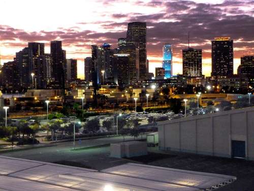 Miami Night Image Skyline Architecture Miami Beach