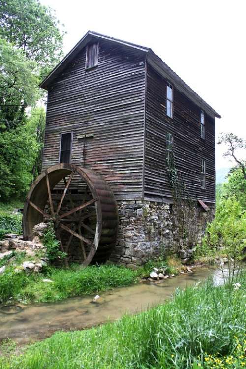 Mill Gatlinburg Tennessee Building Water Wheel