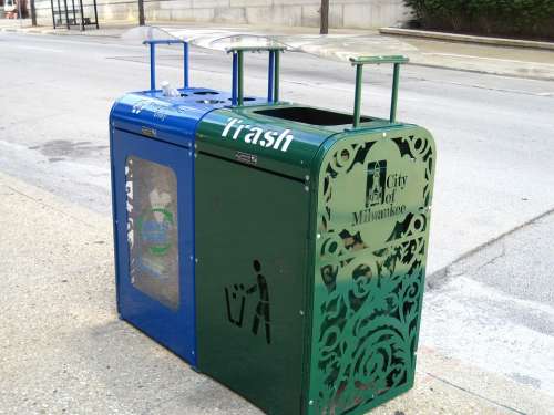 Milwaukee Trash Trashcan Litter Garbage Bin