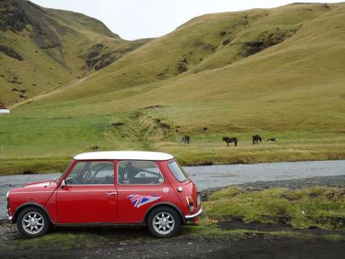 Mini Cooper Auto Iceland Nature