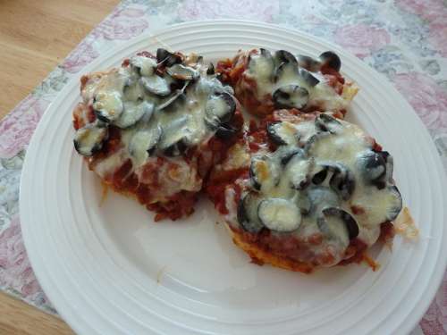 Mini Pizza Cheese Olives Pizza Toppings Sauce