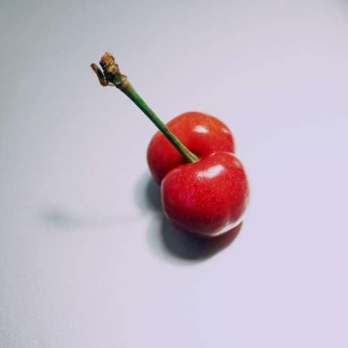 Minimalist Still Life Fruit Cherry Red White