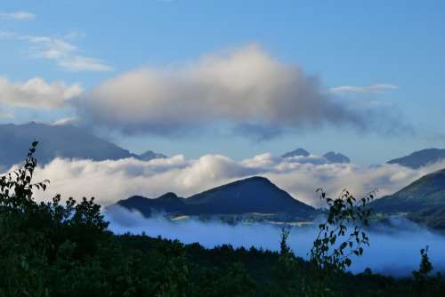Mist Sea Of Clouds Landscape Nature Mountain