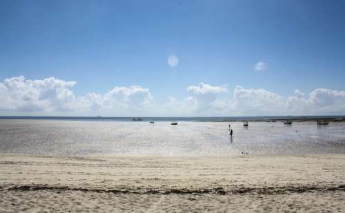 Mombasa Coast Kenya Beach Ocean Sand Clouds Sky