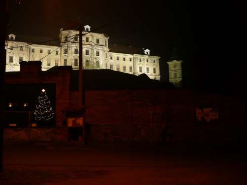 Monastery Night Christmas Dark Chotěšov Lighting