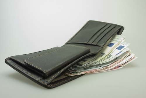 Money Purse Bank Note Euro Leather Wallet