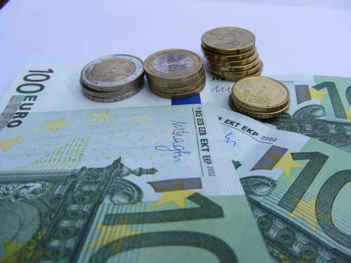 Money Save Bills Euro Coins Bank Note Debt