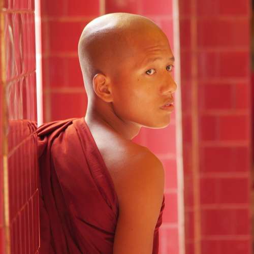 Monk Myanmar Buddhist Young Monastery Burma