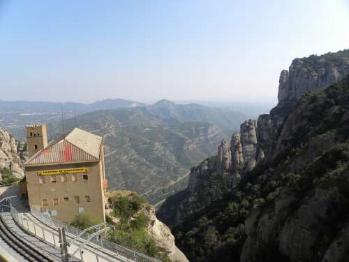 Monserrat Station Mountains Europe Architecture