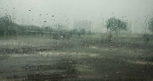 Monsoon Raindrops Rain Glass Wet India