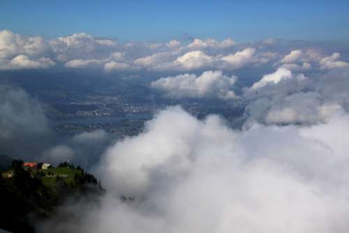 Mood Clouds Sky Weather Rigi Mountains Landscape