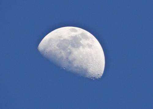 Moon Day Scene India Dharwad Sky Blue