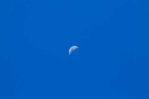 Moon Blue Sky Celeste Peace Daytime Moon Moonlight
