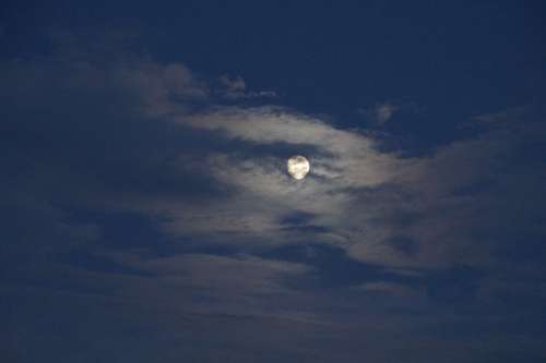 Moon Full Moon Moonlight Night Sky Evening