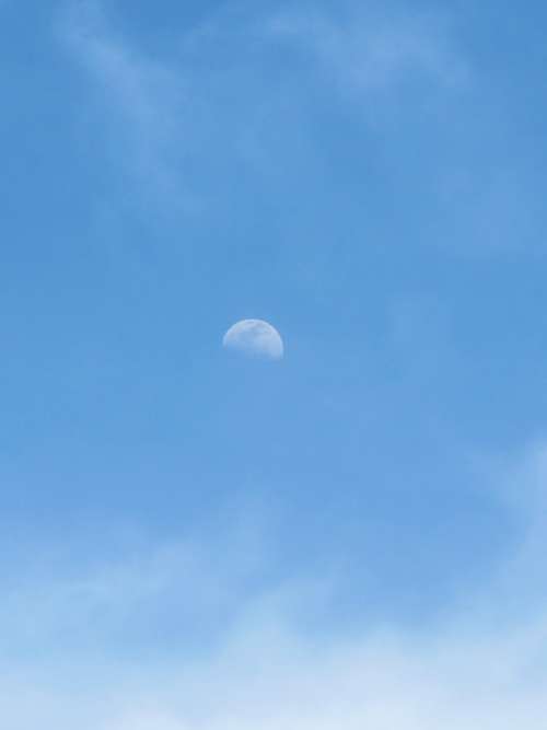 Moon Day Sky Clouds