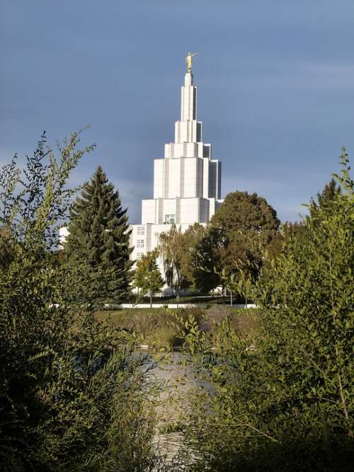 Mormon Temple Building Idaho Falls City Idaho Usa