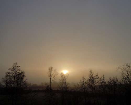 Morning Haze Backlighting Sunrise