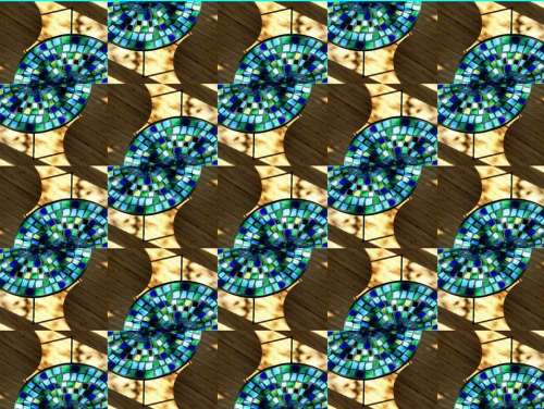 Mosaic Mosaic Table Pattern Turquoise Artfully