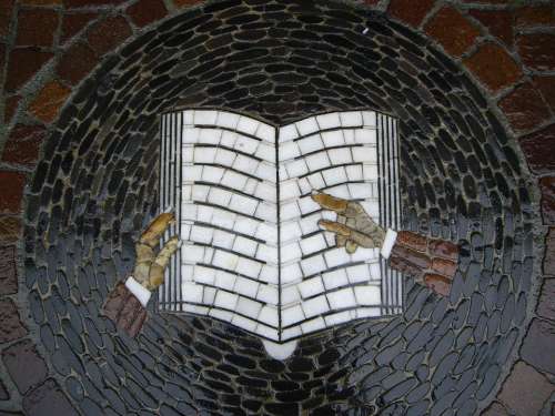 Mosaic Book Symbol Image Stone Book Page Books