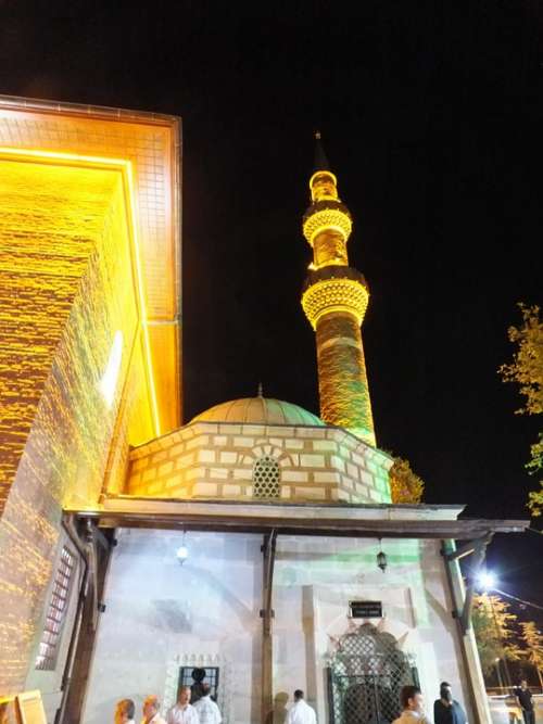 Mosque Minaret Night Architecture