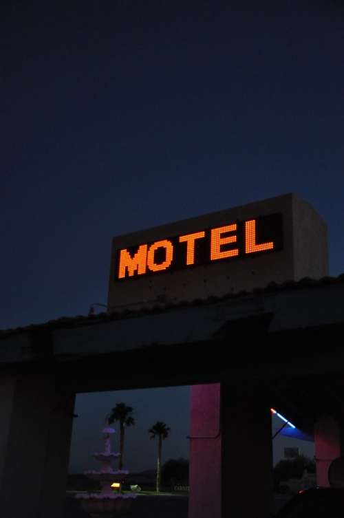 Motel Night Neon Nevada Hotel Sleeping Sleep