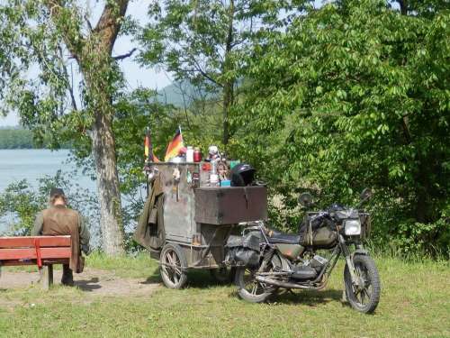 Motorcycle Oldtimer Trailers Provisions Stock