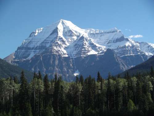 Mount Robson Mountain Snow Canada Snow Caped