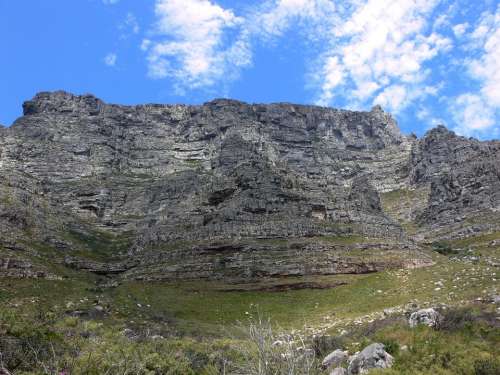 Mountain Clouds Rocks Jagged Cape Town