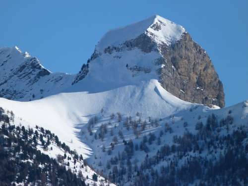 Mountain Snowy Winter Landscape Nature Summit