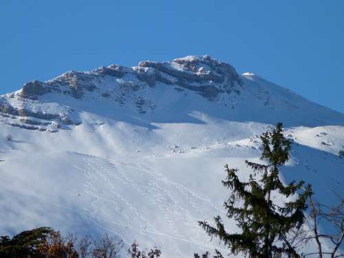 Mountain Snowy Winter Hiking Hautes Alpes France