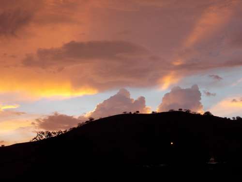 Mountain Landscape Heaven Sunset Clouds