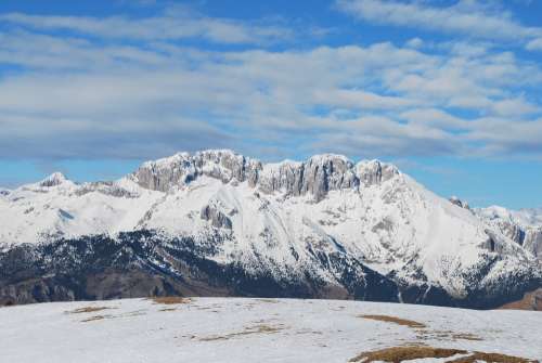 Mountain Presolana Landscape Winter Snow