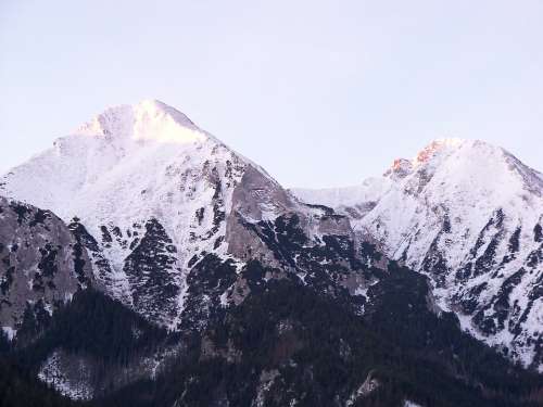Mountain Tatra Mountains Snowy Slovakia Sunrise