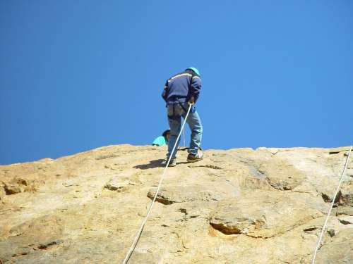 Mountain Abseiler Climber Man Sports Recreation