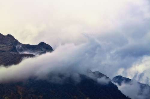 Mountains Mountain World Fog Clouds Landscape