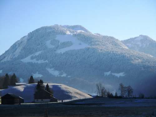 Mountains Nature Bad Reuthe Vorarlberg Winter Snow
