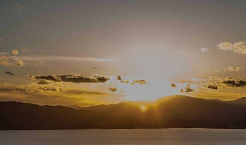 Mountains Sunset Utah Sky Landscape Travel