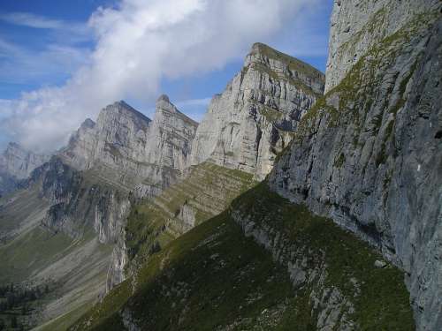 Mountains Alpine Churfirsten Switzerland Summit