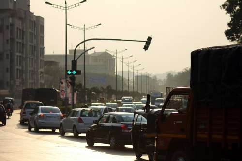 Mumbai Traffic Signal Cars India Traffic Jam