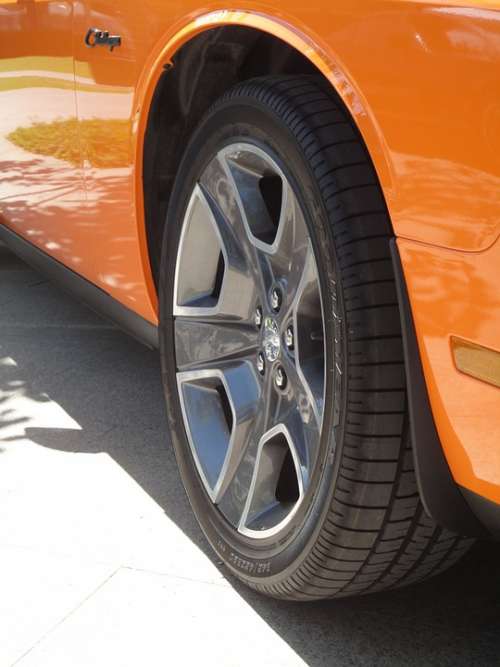 Muscle Car Challenger Orange Automobile Retro