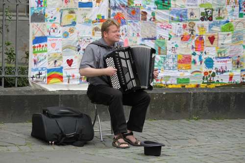 Musician Street Musician Music Accordion Man Human