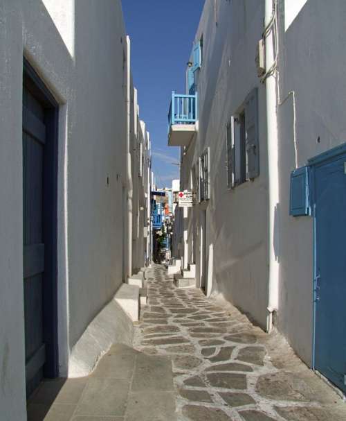 Mykonos Alley Greece Cyclades Greek Island Houses