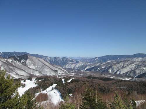 Nagano Japan Snowy Mountains Landscape