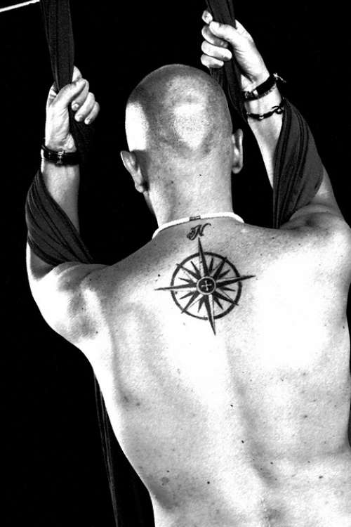 Naked Man Black And White Tattoo Star Of The Winds